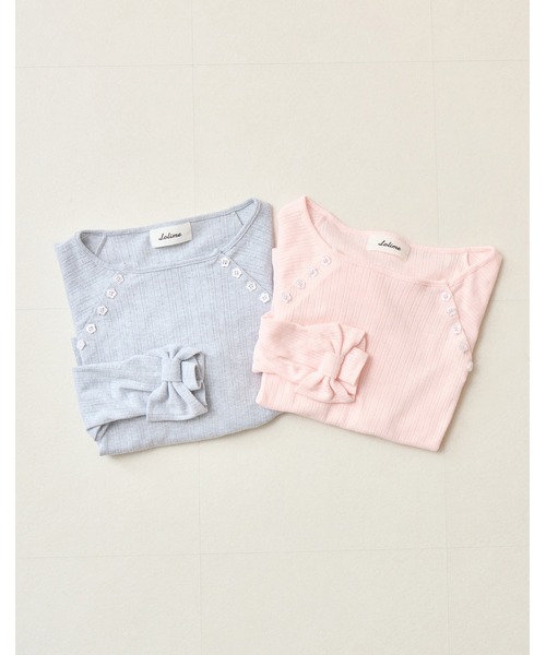 Lolime by mellfy memory(ロリミー バイ メルフィーメモリー)の「shoulder button eyelet top(Tシャツ/カットソー・レディース・グレー/ピンク・LL/M)」の15枚目の写真