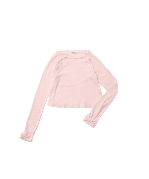 Lolime by mellfy memory(ロリミー バイ メルフィーメモリー)の「shoulder button eyelet top(Tシャツ/カットソー・レディース・グレー/ピンク・LL/M)」の17枚目の写真