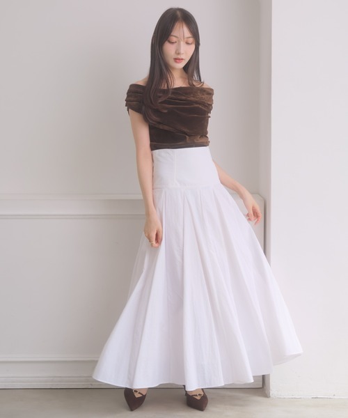 NOELA（ノエラ）の「ボリュームフレアスカート（スカート・レディース・その他1/オフホワイト/ネイビー・M/S）」の4枚目の写真