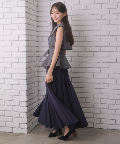 NOELA（ノエラ）の「ボリュームフレアスカート（スカート・レディース・その他1/オフホワイト/ネイビー・M/S）」の9枚目の写真