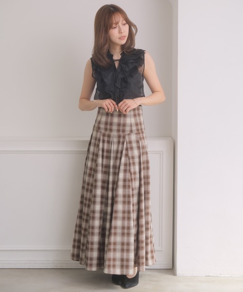 NOELA（ノエラ）の「ボリュームフレアスカート（スカート・レディース・その他1/オフホワイト/ネイビー・M/S）」の13枚目の写真