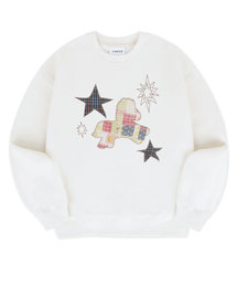 PATCH PONY 刺繍スウェットTシャツ AMM1409 (アイボリー)