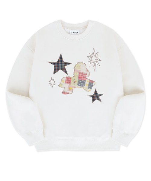 ambler(エムブラー)の「PATCH PONY 刺繍スウェットTシャツ AMM1409 (アイボリー)(スウェット・レディース・その他・SMALL/MEDIUM)」の1枚目の写真
