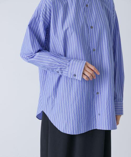 かぐれ(カグレ)の「コットンストライプレギュラーシャツ(シャツ/ブラウス・レディース・ライトブルー/ブルー・FREE)」の6枚目の写真