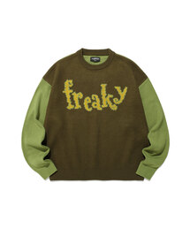 FREAKY カラーブロックニット_KHAKI(NG2GFUK600A)