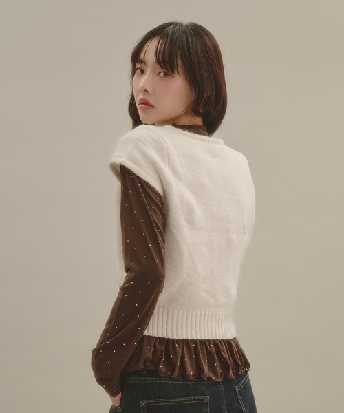 apres jour mignon(アプレジュールミニョン)の「シアーハイネック裾フリルプルオーバー(Tシャツ/カットソー・レディース・ボルドー/ナチュラル/ブルー系その他/アイボリー/ブラウン系その他・LARGE/フリー)」の19枚目の写真