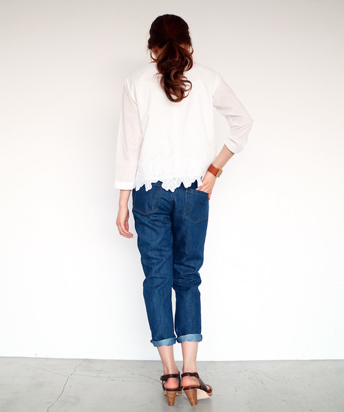 N.(N. Natural Beauty Basic)(エヌエヌナチュラルビューティーベーシック)の「テーパードデニム(デニムパンツ・レディース・ホワイト/ネイビー/ブルー・MEDIUM/SMALL)」の16枚目の写真