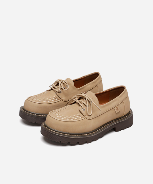 MAC MOC(マックモック)の「DEXTER ウィービングコンビダービーローファー_2colors (3.5cm)(その他シューズ・レディース・キャメル/ブラウン・22.5cm/23.5cm/24cm/24.5cm/23cm/25cm)」の2枚目の写真
