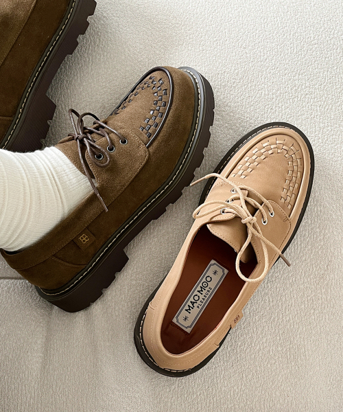MAC MOC(マックモック)の「DEXTER ウィービングコンビダービーローファー_2colors (3.5cm)(その他シューズ・レディース・キャメル/ブラウン・22.5cm/23.5cm/24cm/24.5cm/23cm/25cm)」の3枚目の写真