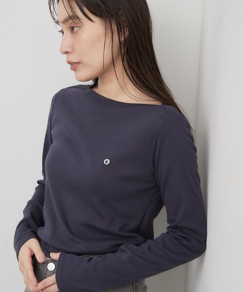 PETIT BATEAU(プチバトー)の「【PETIT BATEAU/プチバトー】ボートネック長袖Tシャツ(Tシャツ/カットソー・レディース・ネイビー/ダークブラウン・01/02)」の12枚目の写真