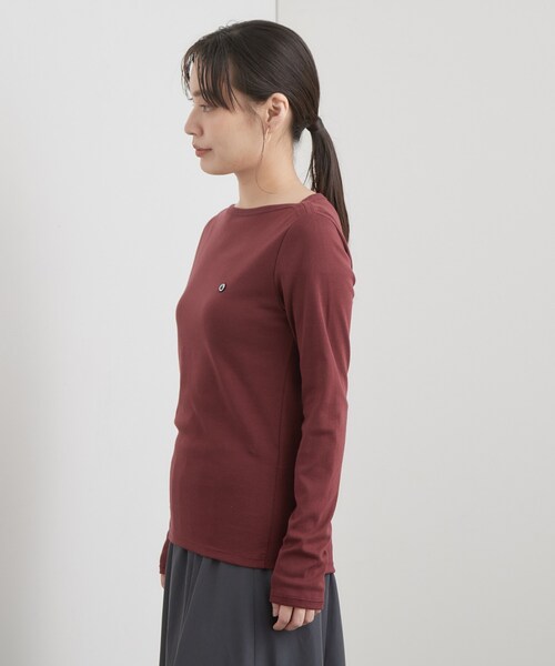PETIT BATEAU(プチバトー)の「【PETIT BATEAU/プチバトー】ボートネック長袖Tシャツ(Tシャツ/カットソー・レディース・ネイビー/ダークブラウン・01/02)」の5枚目の写真
