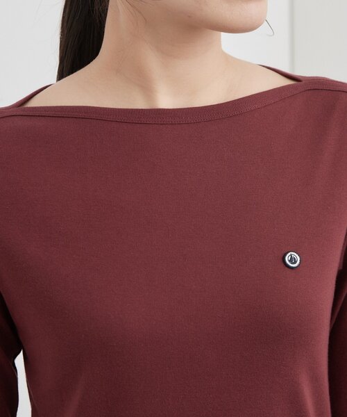 PETIT BATEAU(プチバトー)の「【PETIT BATEAU/プチバトー】ボートネック長袖Tシャツ(Tシャツ/カットソー・レディース・ネイビー/ダークブラウン・01/02)」の7枚目の写真