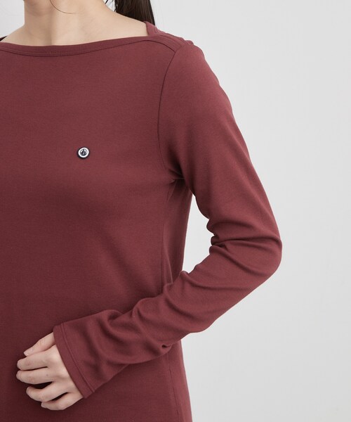 PETIT BATEAU(プチバトー)の「【PETIT BATEAU/プチバトー】ボートネック長袖Tシャツ(Tシャツ/カットソー・レディース・ネイビー/ダークブラウン・01/02)」の8枚目の写真