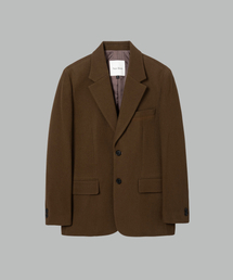ウールフランネル ルーズフィットジャケット_BROWN