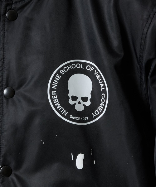 NUMBER (N)INE(ナンバーナイン)の「HAND PAINTED NYLON INSULATION STADIUM JACKET / ハンドペイント ナイロン ロゴプリント 裏キルティング 中綿 スタジャン(スタジャン・メンズ・ブラック系2/ブラック系1/ブラック系3・2/3/4)」の8枚目の写真
