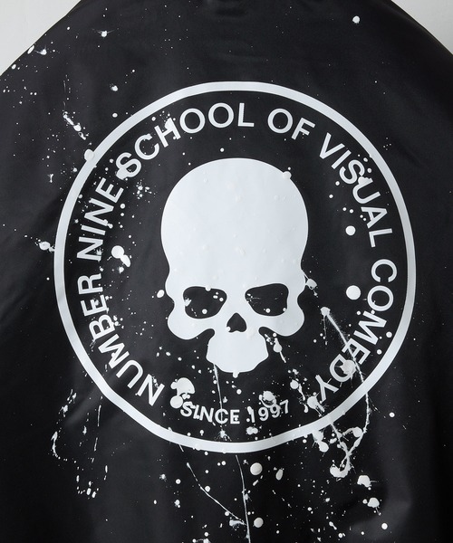 NUMBER (N)INE(ナンバーナイン)の「HAND PAINTED NYLON INSULATION STADIUM JACKET / ハンドペイント ナイロン ロゴプリント 裏キルティング 中綿 スタジャン(スタジャン・メンズ・ブラック系2/ブラック系1/ブラック系3・2/3/4)」の10枚目の写真