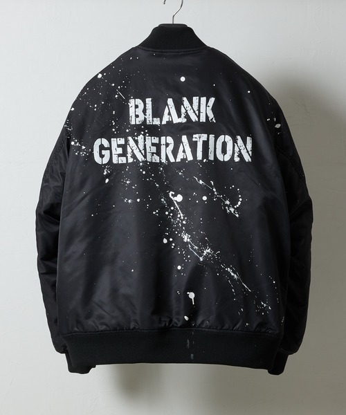 NUMBER (N)INE(ナンバーナイン)の「HAND PAINTED NYLON INSULATION STADIUM JACKET / ハンドペイント ナイロン ロゴプリント 裏キルティング 中綿 スタジャン(スタジャン・メンズ・ブラック系2/ブラック系1/ブラック系3・2/3/4)」の20枚目の写真
