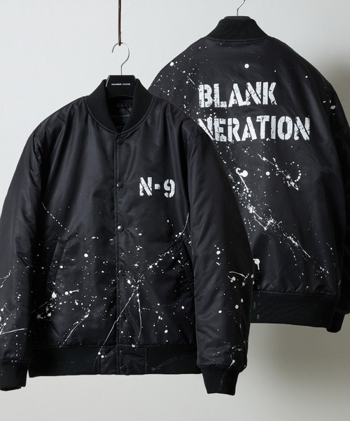 HAND PAINTED NYLON INSULATION STADIUM JACKET / ハンドペイント
