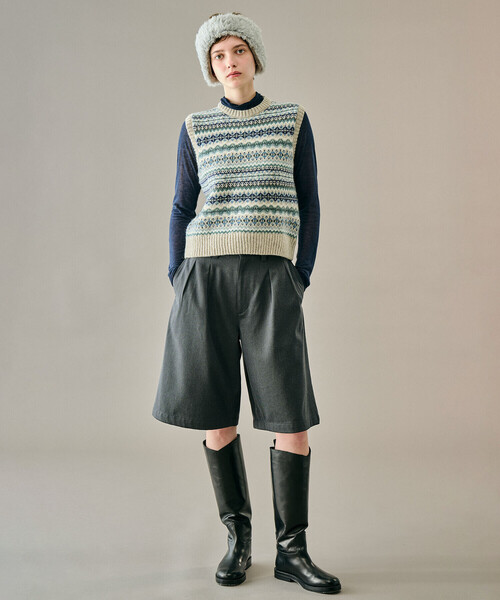 Morris & Sons(モリスアンドサンズ)の「MORRIS & SONS | フェアアイル クルーネックベスト WOMEN(ベスト・レディース・ブルー系その他/ブラウン系その他・F)」の20枚目の写真