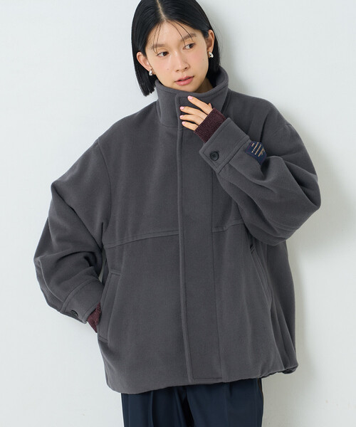 FREAK'S STORE(フリークスストア)の「ウールスタンドコート(ブルゾン・レディース・モカ/ブラック/グレー・SMALL/MEDIUM)」の3枚目の写真