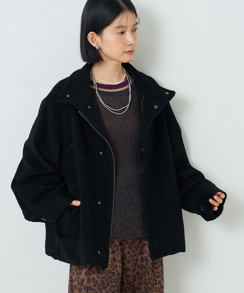 FREAK'S STORE(フリークスストア)の「ウールスタンドコート(ブルゾン・レディース・モカ/ブラック/グレー・SMALL/MEDIUM)」の12枚目の写真