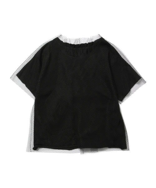 Ray BEAMS（レイビームス）の「◇RBS / メッシュ レイヤーT（Tシャツ/カットソー・レディース・ホワイト/ブラック・ONE SIZE）」の5枚目の写真