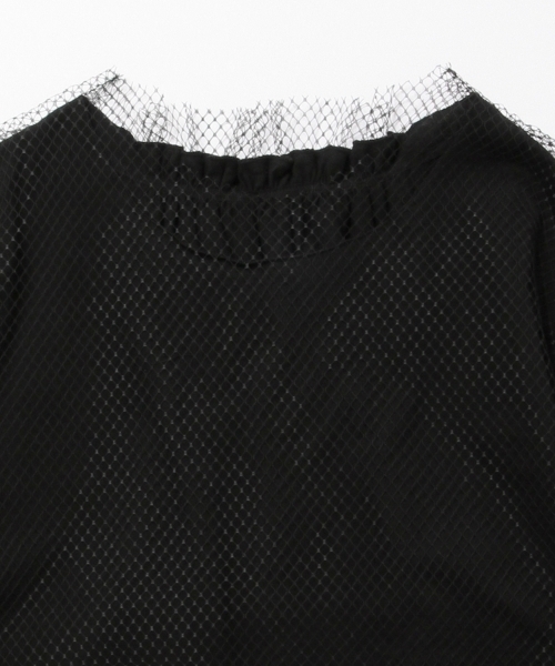 Ray BEAMS（レイビームス）の「◇RBS / メッシュ レイヤーT（Tシャツ/カットソー・レディース・ホワイト/ブラック・ONE SIZE）」の7枚目の写真