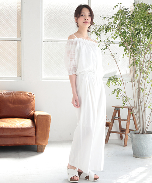 one after another NICE CLAUP（ワンアフターアナザーナイスクラップ）の「２つ釦ワイドパンツ（その他パンツ・レディース・その他1/その他2/オフホワイト/グレー/ワンウォッシュ・FREE）」の21枚目の写真