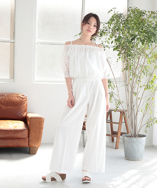 one after another NICE CLAUP（ワンアフターアナザーナイスクラップ）の「２つ釦ワイドパンツ（その他パンツ・レディース・その他1/その他2/オフホワイト/グレー/ワンウォッシュ・FREE）」の22枚目の写真