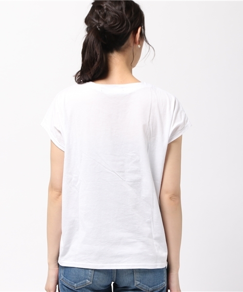 VENCEEXCHANGE（ヴァンスエクスチェンジ）の「胸レースアップT     （Tシャツ/カットソー・レディース・オリーブ/オフホワイト/ブラック・MEDIUM）」の6枚目の写真