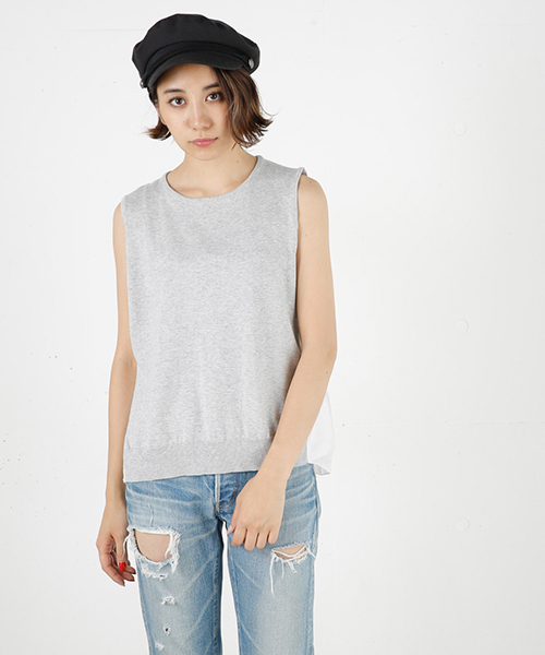 MOUSSY(マウジー)の「KNIT COMBI TANK(タンクトップ・レディース・グレー系その他/ブラック/ホワイト・FREE)」の3枚目の写真
