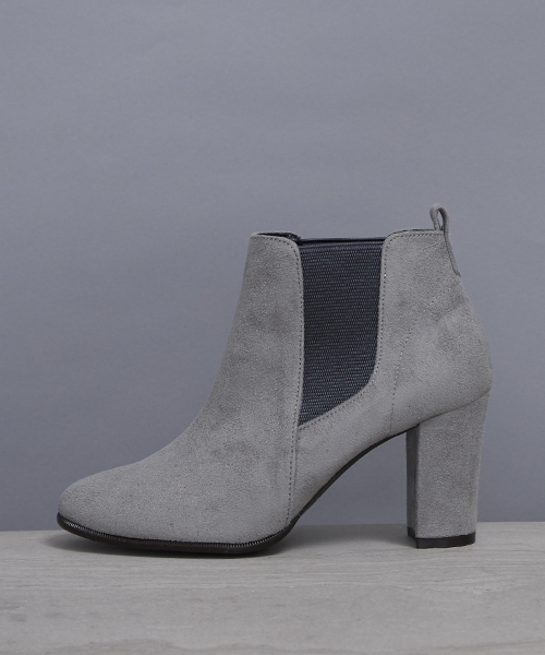 STUDIOUS（ステュディオス）の「【STUDIOUS】スウェードライクサイドゴアブーツ（ブーツ・レディース・ブラック/ライトグレー/チャコールグレー/ベージュ/グレー・L/S/M/LARGE/MEDIUM/SMALL）」の3枚目の写真