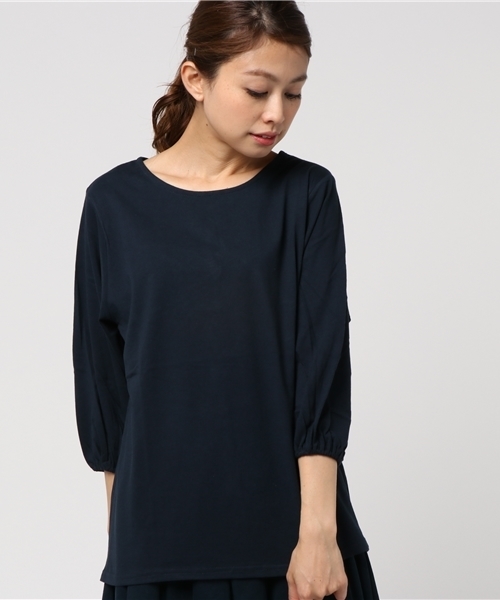 Pierrot（ピエロ）の「コットン100％ バルーンスリーブ Tシャツ（Tシャツ/カットソー・レディース・チャコールグレー/ホワイト×ブラック/ブラック/カーキ/ネイビー/ホワイト/キャメル・L/M）」の15枚目の写真