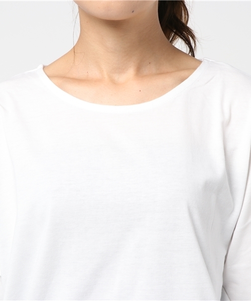 Pierrot（ピエロ）の「コットン100％ バルーンスリーブ Tシャツ（Tシャツ/カットソー・レディース・チャコールグレー/ホワイト×ブラック/ブラック/カーキ/ネイビー/ホワイト/キャメル・L/M）」の18枚目の写真