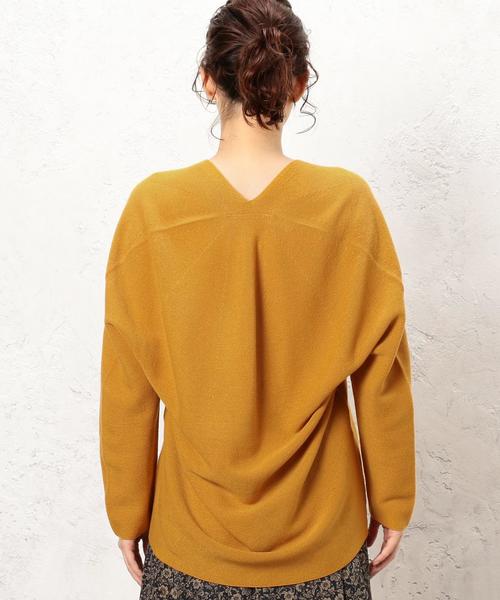 green label relaxing（グリーンレーベルリラクシング）の「■■■[手洗い可能] KF ガーター リッタイ ニット ◆（ニット/セーター・レディース・オフホワイト/ネイビー/マスタード・FREE）」の4枚目の写真