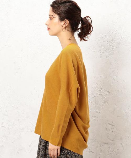 green label relaxing（グリーンレーベルリラクシング）の「■■■[手洗い可能] KF ガーター リッタイ ニット ◆（ニット/セーター・レディース・オフホワイト/ネイビー/マスタード・FREE）」の6枚目の写真