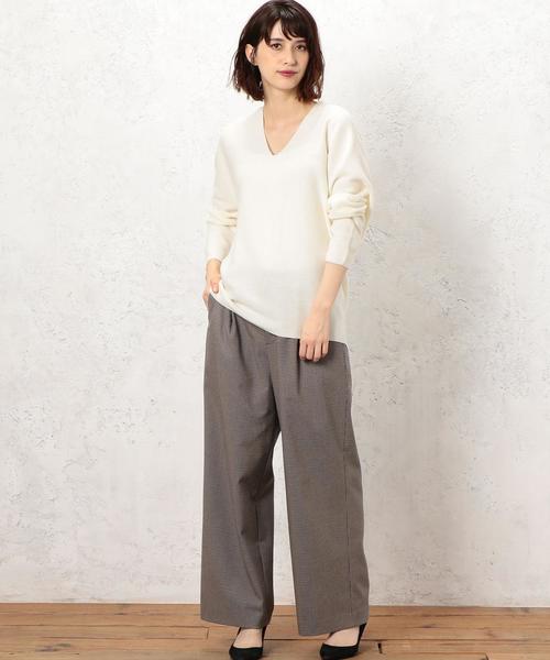 green label relaxing（グリーンレーベルリラクシング）の「■■■[手洗い可能] KF ガーター リッタイ ニット ◆（ニット/セーター・レディース・オフホワイト/ネイビー/マスタード・FREE）」の11枚目の写真