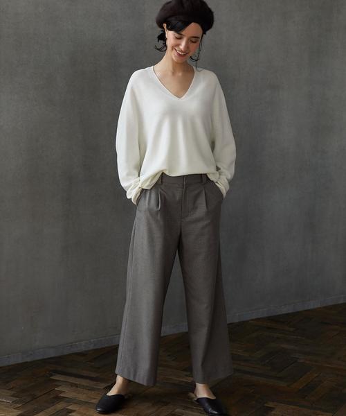 green label relaxing（グリーンレーベルリラクシング）の「■■■[手洗い可能] KF ガーター リッタイ ニット ◆（ニット/セーター・レディース・オフホワイト/ネイビー/マスタード・FREE）」の8枚目の写真