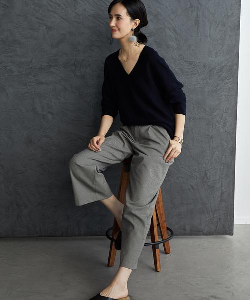 green label relaxing（グリーンレーベルリラクシング）の「■■■[手洗い可能] KF ガーター リッタイ ニット ◆（ニット/セーター・レディース・オフホワイト/ネイビー/マスタード・FREE）」の9枚目の写真