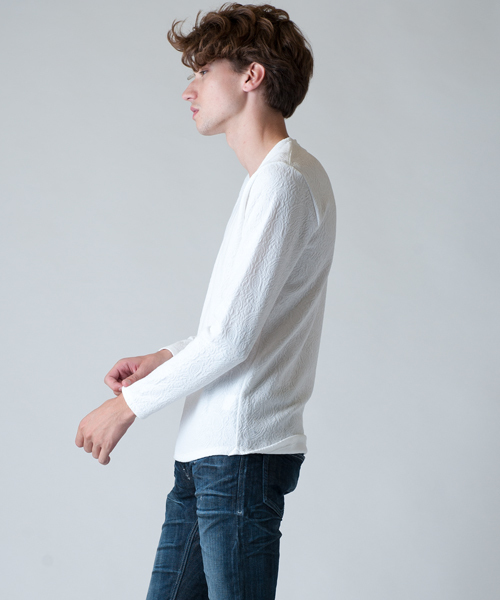 Buffalo Bobs（バッファローボブズ）の「PAISLEY BLISTER（ペイズリーブリスター） Ｖネックタック ロンT（Tシャツ/カットソー・メンズ・ホワイト/ブラック/パープル・2-3/1-2/3-4）」の12枚目の写真