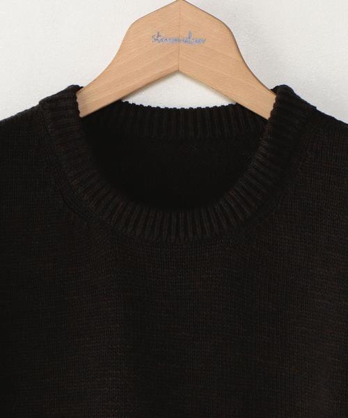 crepuscule（クレプスキュール）の「＜crepuscule＞ C/W CREW/ﾆｯﾄ（ニット/セーター・メンズ・ブラック/シャーベット/ライム・1/2）」の5枚目の写真