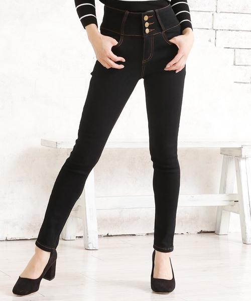 Doula Doula（ドゥーラドゥーラ）の「ハイウエストストレッチスキニーデニムパンツ（デニムパンツ・レディース・ホワイト/ブルー/ワンウォッシュ/ネイビー/インディゴブルー/ブラック・LL/M/XS/S/XXS/L）」の3枚目の写真