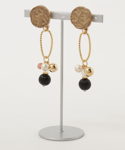 TONE SELECT GOODS（トーンセレクトグッズ）の「【Reve de papillon】ヴィンテージ風イヤリング（イヤリング・レディース・ピンク/ブラック系その他・FREE）」の2枚目の写真