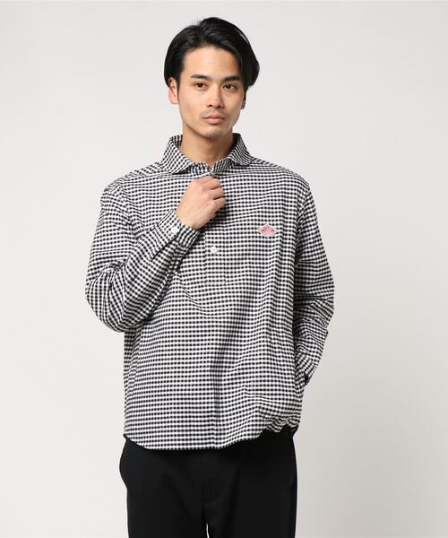 DANTON ダントン プルオーバーシャツ 42 ストラップ DANTON/ダントン ラウンドカラープルオーバーシャツ ショート
