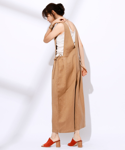 CIAOPANIC（チャオパニック）の「リネンサロペット（サロペット/オーバーオール・レディース・ベージュ/カーキ・FREE）」の5枚目の写真