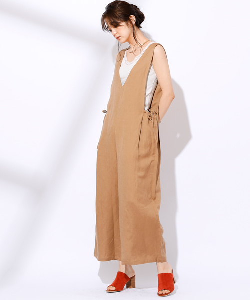 CIAOPANIC（チャオパニック）の「リネンサロペット（サロペット/オーバーオール・レディース・ベージュ/カーキ・FREE）」の10枚目の写真