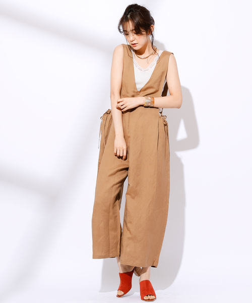 CIAOPANIC（チャオパニック）の「リネンサロペット（サロペット/オーバーオール・レディース・ベージュ/カーキ・FREE）」の11枚目の写真
