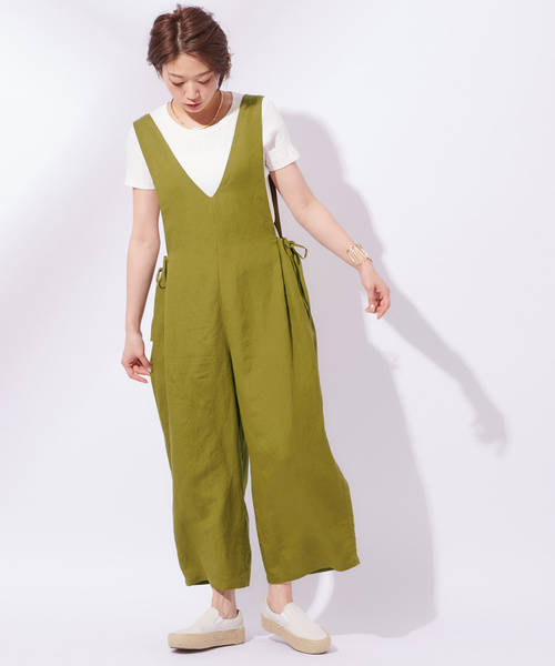 CIAOPANIC（チャオパニック）の「リネンサロペット（サロペット/オーバーオール・レディース・ベージュ/カーキ・FREE）」の15枚目の写真