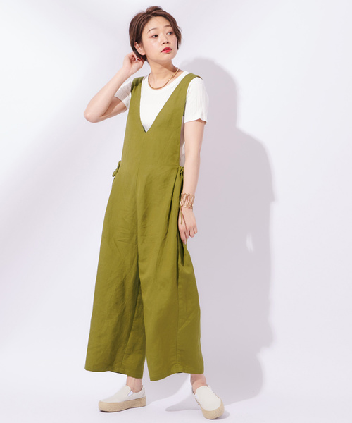CIAOPANIC（チャオパニック）の「リネンサロペット（サロペット/オーバーオール・レディース・ベージュ/カーキ・FREE）」の16枚目の写真