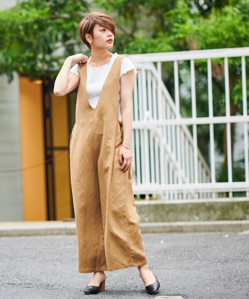 CIAOPANIC（チャオパニック）の「リネンサロペット（サロペット/オーバーオール・レディース・ベージュ/カーキ・FREE）」の18枚目の写真